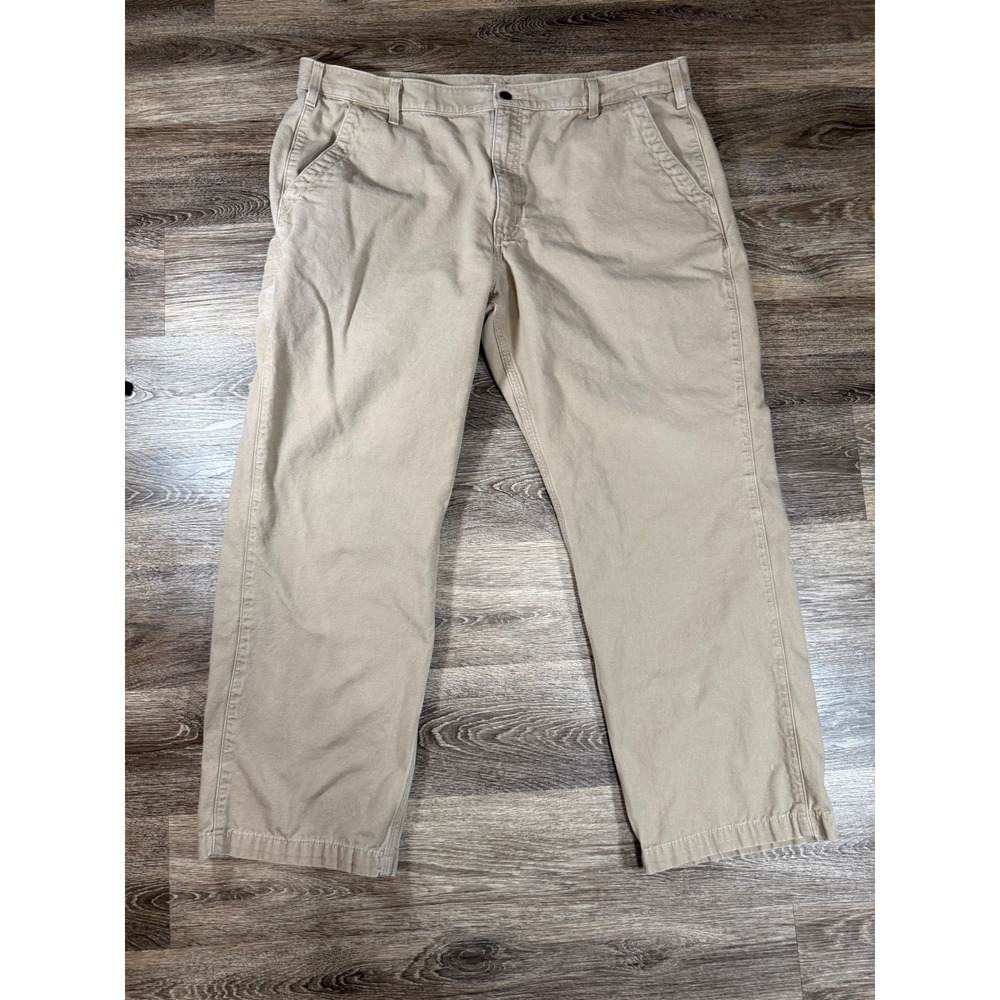 Carhartt Pants Mens 42 x 29 Tan Cotton Canvas Work Straight Leg Workwear Neutral